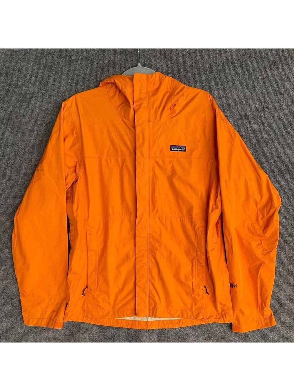 Patagonia Men’s Torrentshell Hooded Rain Jacket Orange Waterproof H2NO Size M